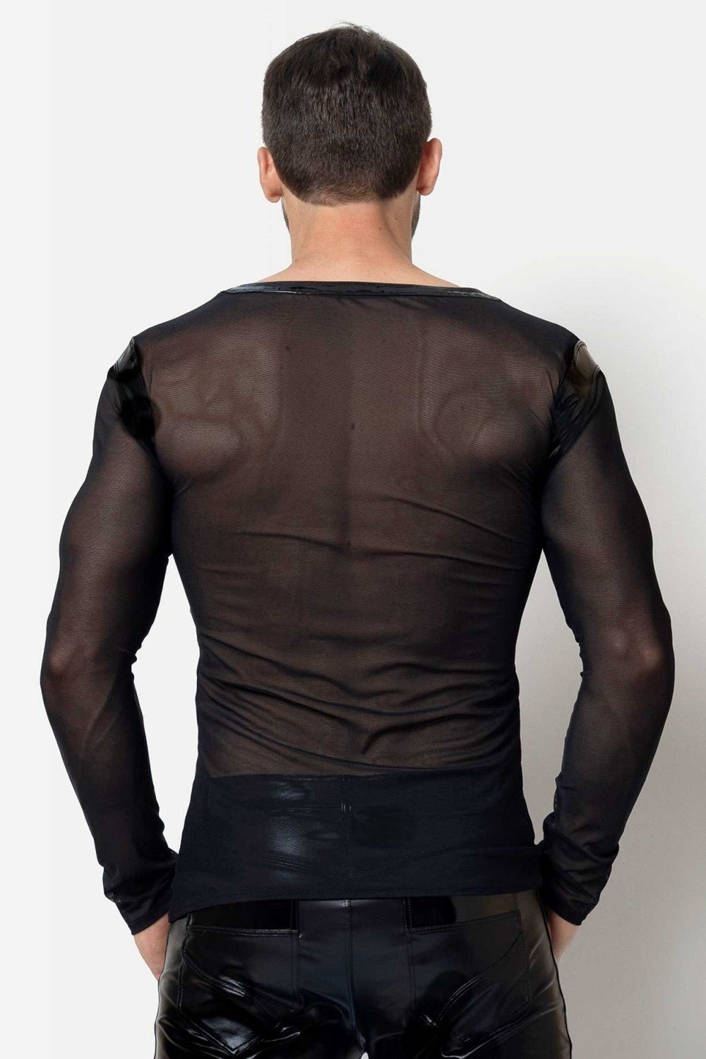 Schwarzes Netz - T-Shirt "Ali" von L'Homme by Patrice Catanzaro - Hinreissend