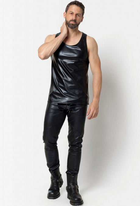 Schwarzes Wetlook Herren Trägershirt von Patrice Catanzaro - Hinreissend