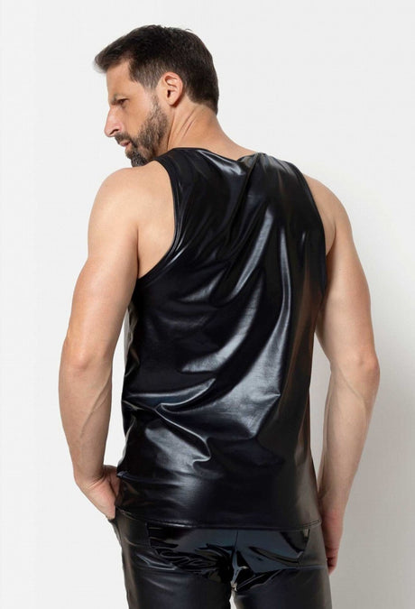 Schwarzes Wetlook Herren Trägershirt von Patrice Catanzaro - Hinreissend