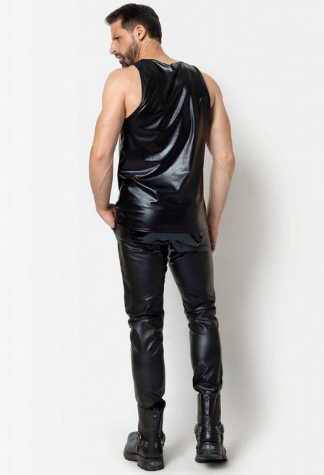Schwarzes Wetlook Herren Trägershirt von Patrice Catanzaro - Hinreissend