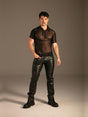 Mesh Polo Schwarz Herren von vorne – KYNX