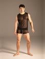 Mesh Tank Top Schwarz Herren von vorne – KYNX