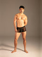 Mesh Boxer mit Zip Schwarz Herren von vorne – KYNX