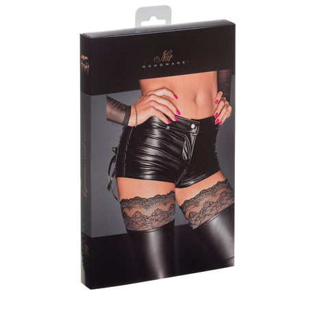 Shorts wetlook F138 - Noir Handmade - Hinreissend