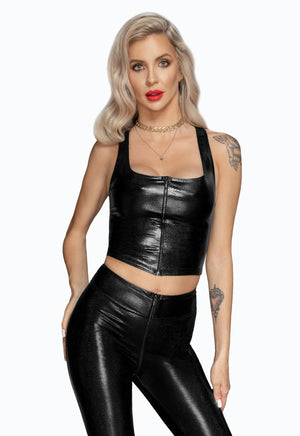 Snake Wetlook Top F275 - Schwarz | Noir Handmade - Hinreissend