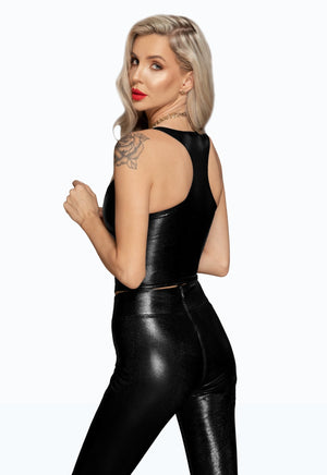 Snake Wetlook Top F275 - Schwarz | Noir Handmade - Hinreissend