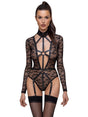 Spitzen Riobody Langarm mit Harness-Bändern Schwarz Damen – Cottelli Lingerie