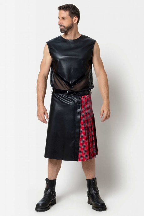 Tanktop aus Kunstleder "Ingvald" von L'Homme by Catanzaro - Hinreissend