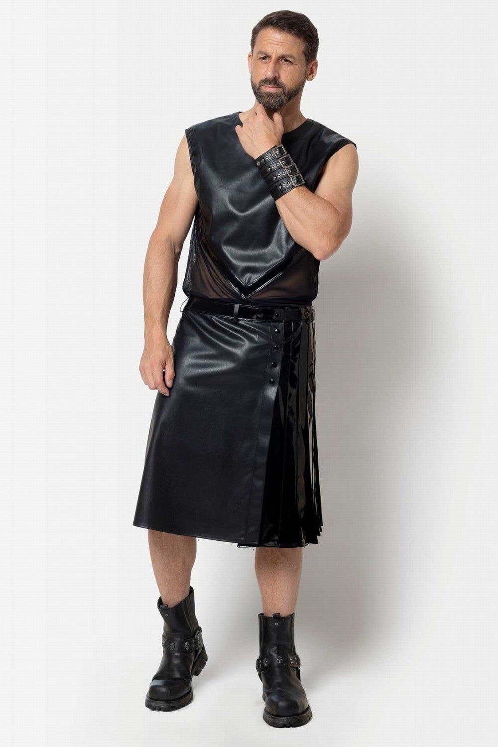 Tanktop aus Kunstleder "Ingvald" von L'Homme by Catanzaro - Hinreissend