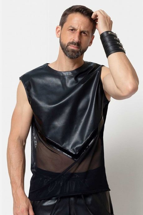 Tanktop aus Kunstleder "Ingvald" von L'Homme by Catanzaro - Hinreissend