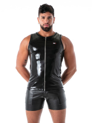 Datex-Tanktop mit Reissverschluss Schwarz – TOF Paris