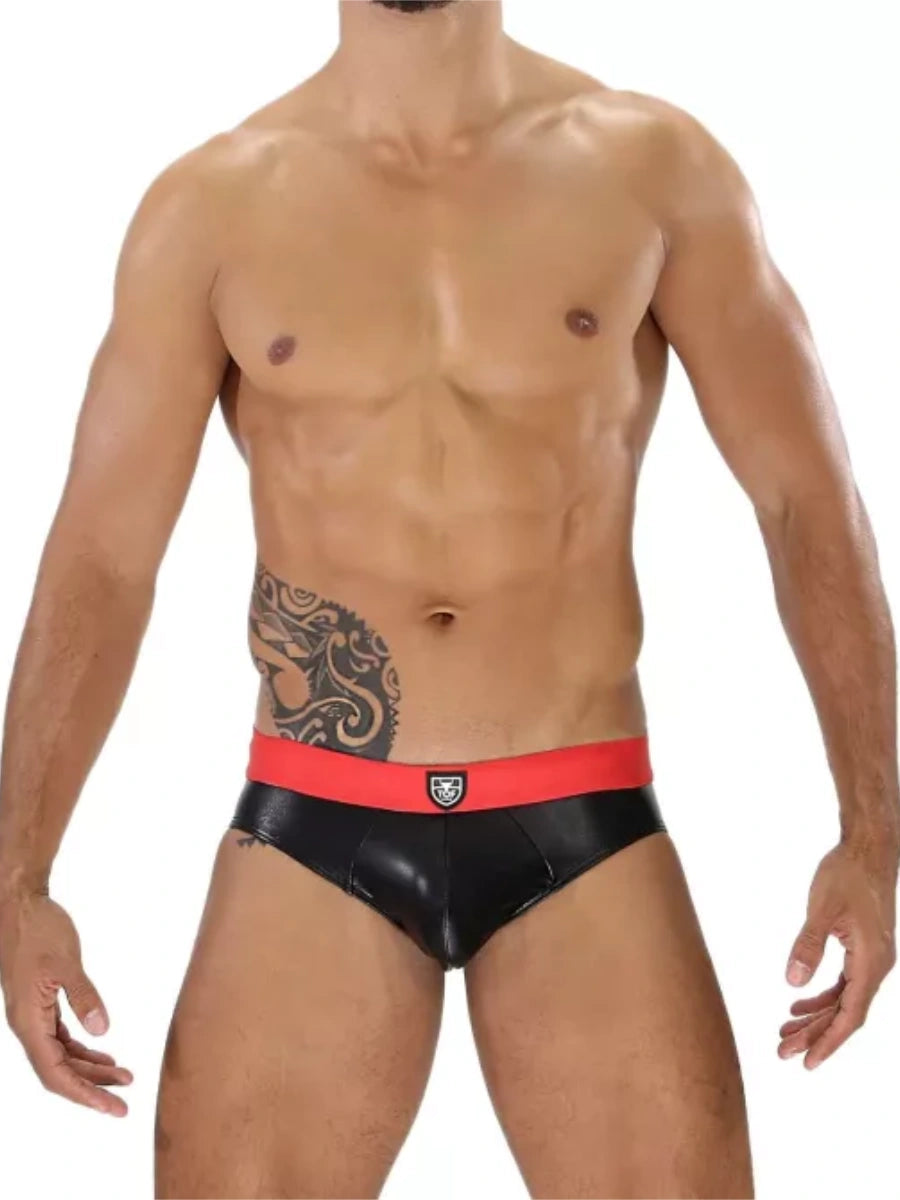 TOF Paris Fetish Brief Red n Black Vorderansicht