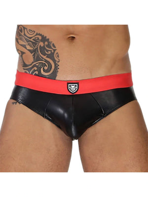 TOF Paris Fetish Brief Red n Black Vorderansicht zoom
