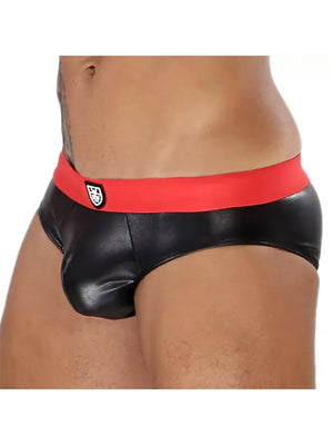 TOF Paris Fetish Brief Red n Black Seitenansicht figurbetont zoom