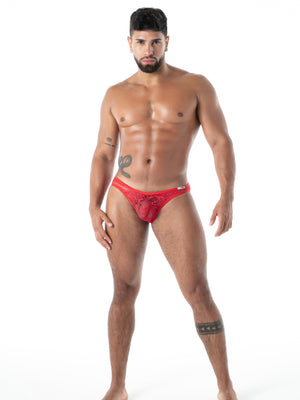 FLUID Spitzen-Brief rot von TOF Paris – Vorderansicht