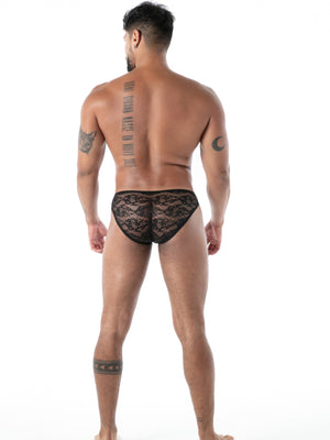 FLUID Spitzen-Brief schwarz von TOF Paris – Rückansicht