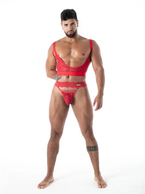 FLUID Spitzen Ultra-Thong rot – TOF Paris