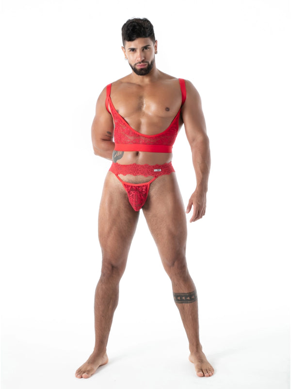 FLUID Spitzen Ultra-Thong rot – TOF Paris