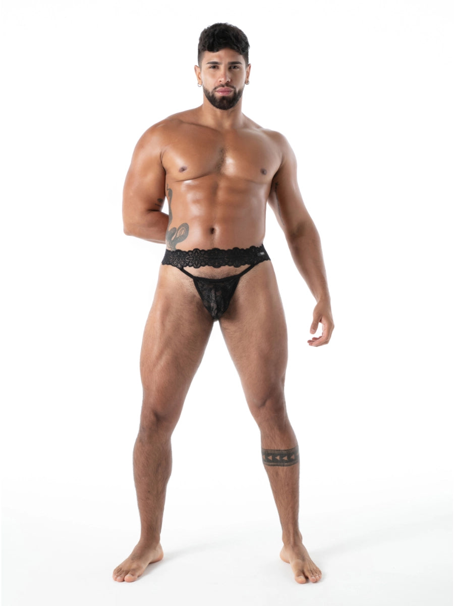 FLUID Spitzen Ultra-Thong schwarz – TOF Paris