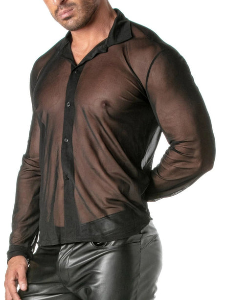 Transgressive Mesh Langarm Shirt Schwarz – TOF Paris - Hinreissend