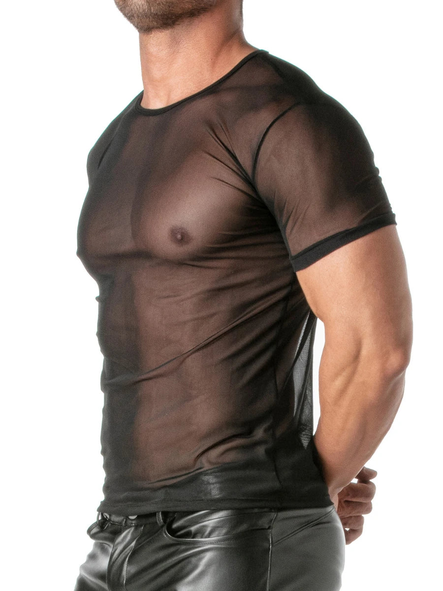 Transgressive Mesh T-Shirt Schwarz – TOF Paris