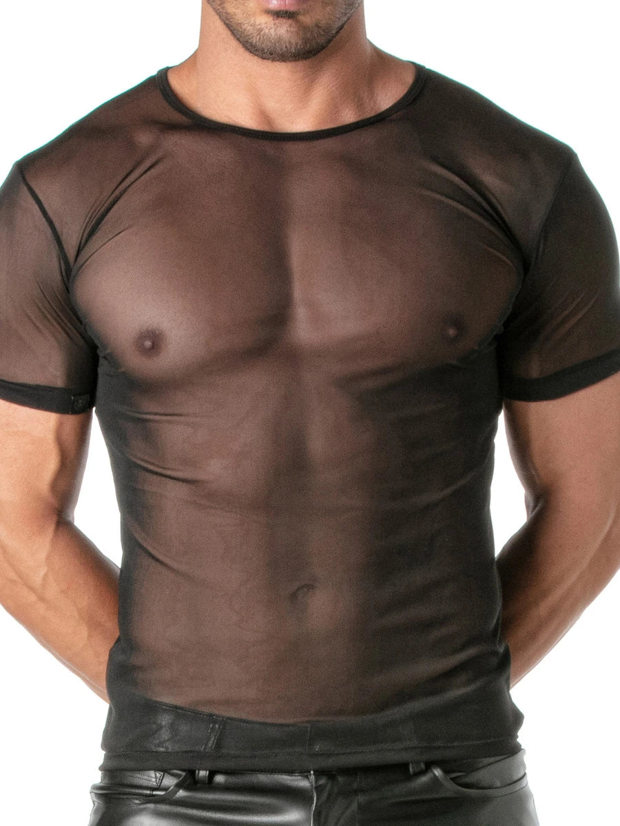 Transgressive Mesh T-Shirt Schwarz – TOF Paris