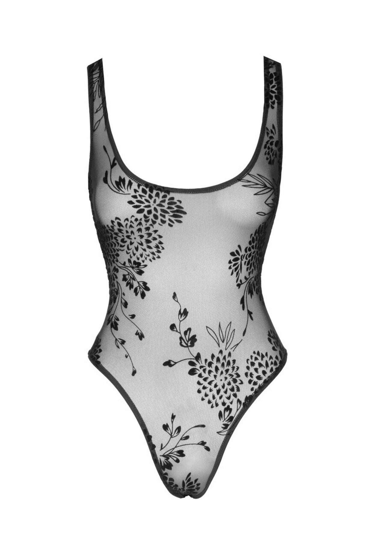 Tüll Body mit Stickerei F242 - Hinreissend