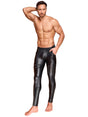  Schwarze Wetlook-Hose von NEK mit Reißverschlüssen vorn, hinten und im Schritt – figurbetonte Stretchhose für Fetisch- und Clubwear