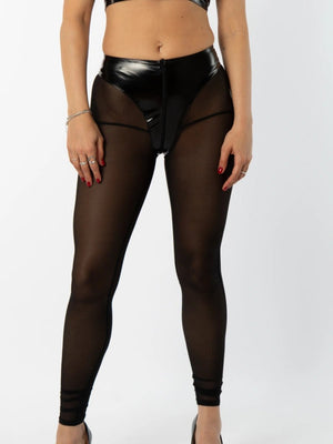 Wetlook - Leggings mit Mesh – Alternativ Plaisir - Hinreissend