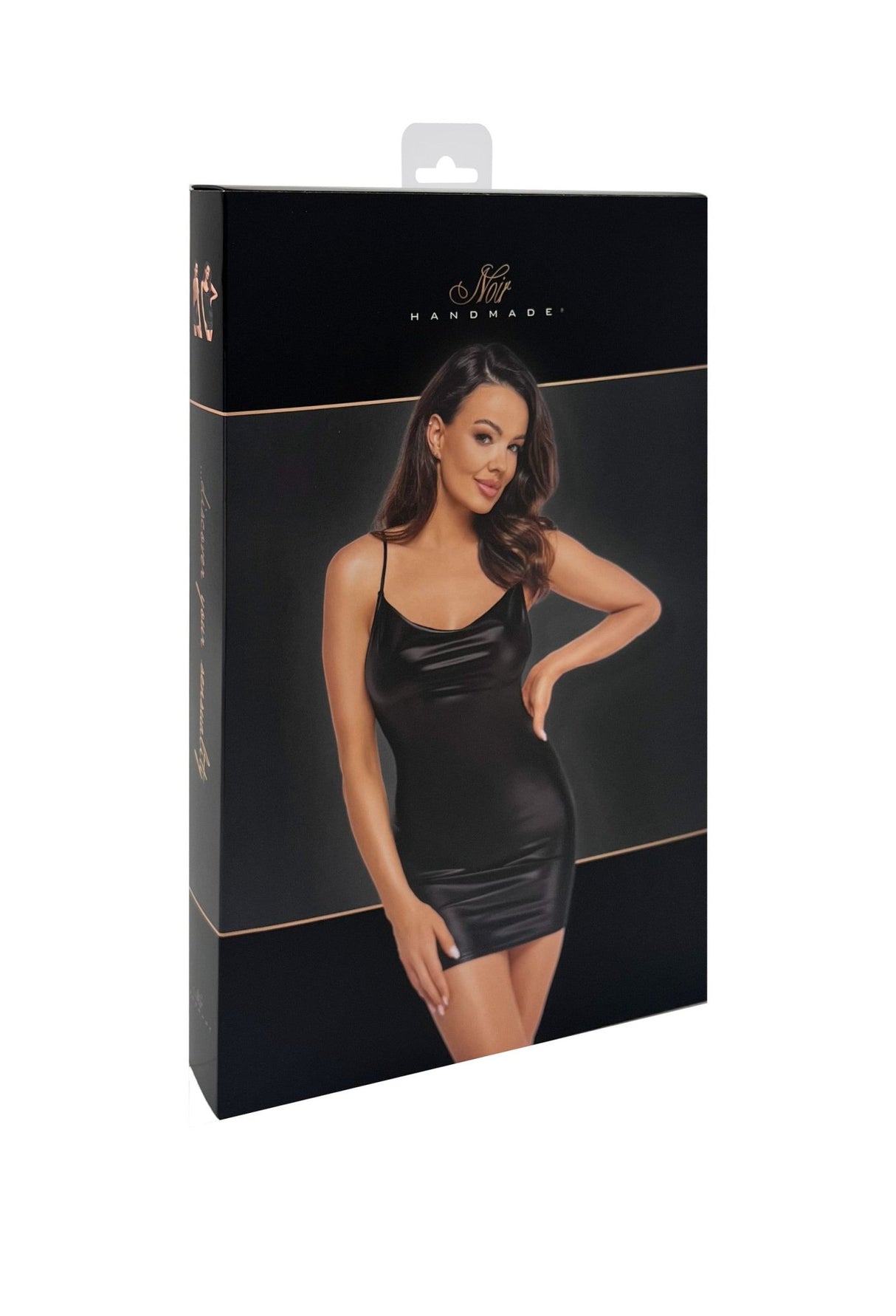 Wetlook Minikleid "Mirage" mit Schmuck Strass Kette von Noir Handmade - Hinreissend