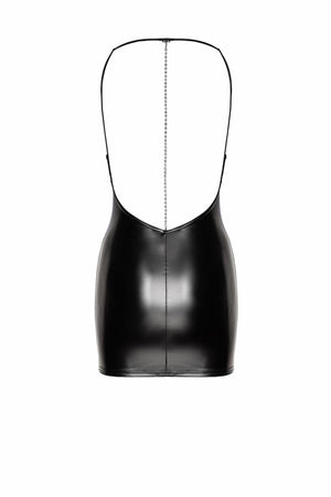Wetlook Minikleid "Mirage" mit Schmuck Strass Kette von Noir Handmade - Hinreissend