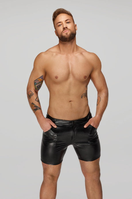 Wetlook Shorts "SNAKE" - Noir Handmade - Hinreissend