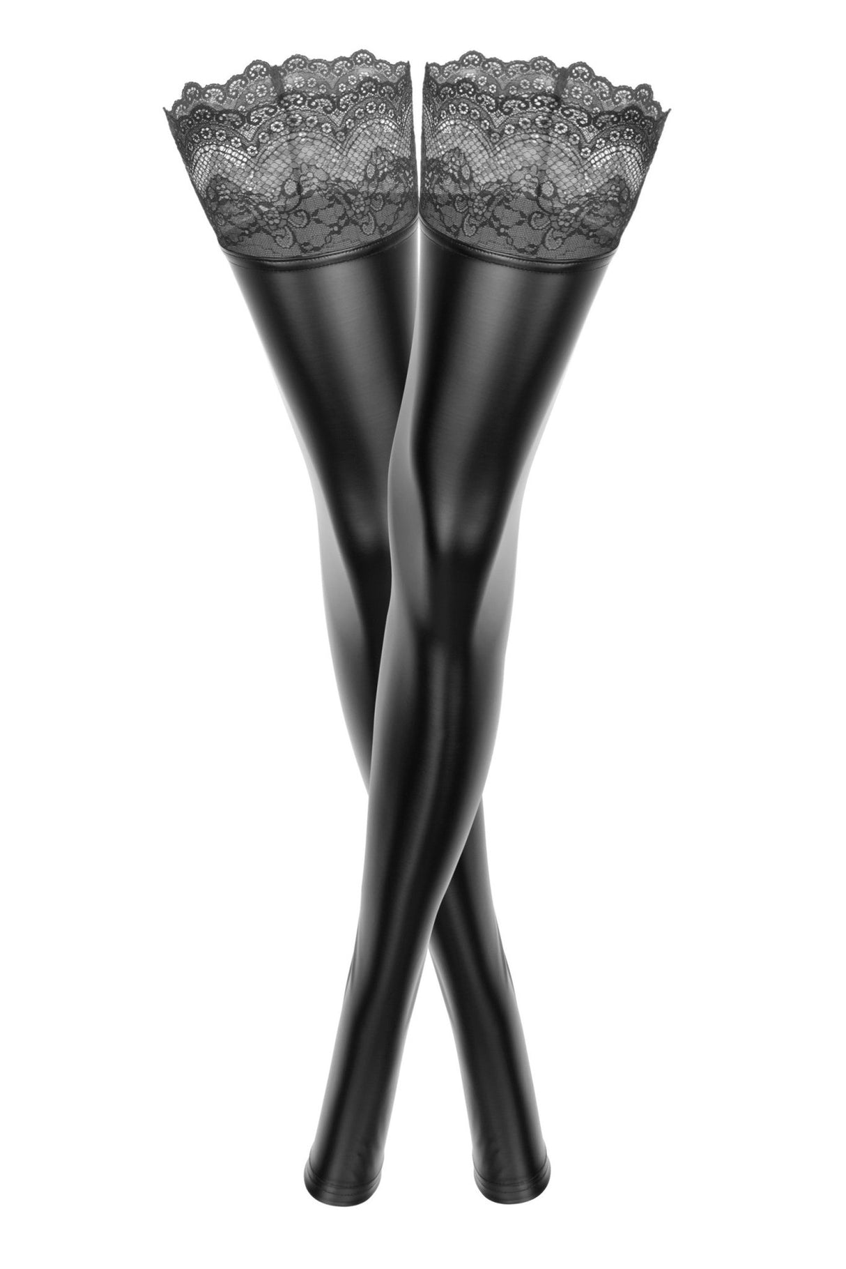 Wetlook Strümpfe - F135 Noir Handmade - Hinreissend