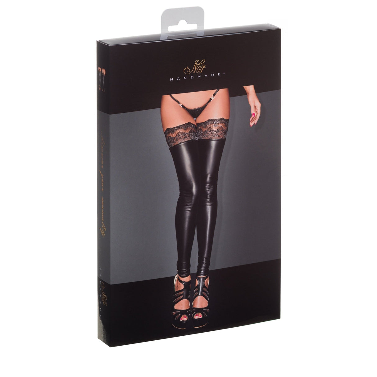 Wetlook Strümpfe - F135 Noir Handmade - Hinreissend
