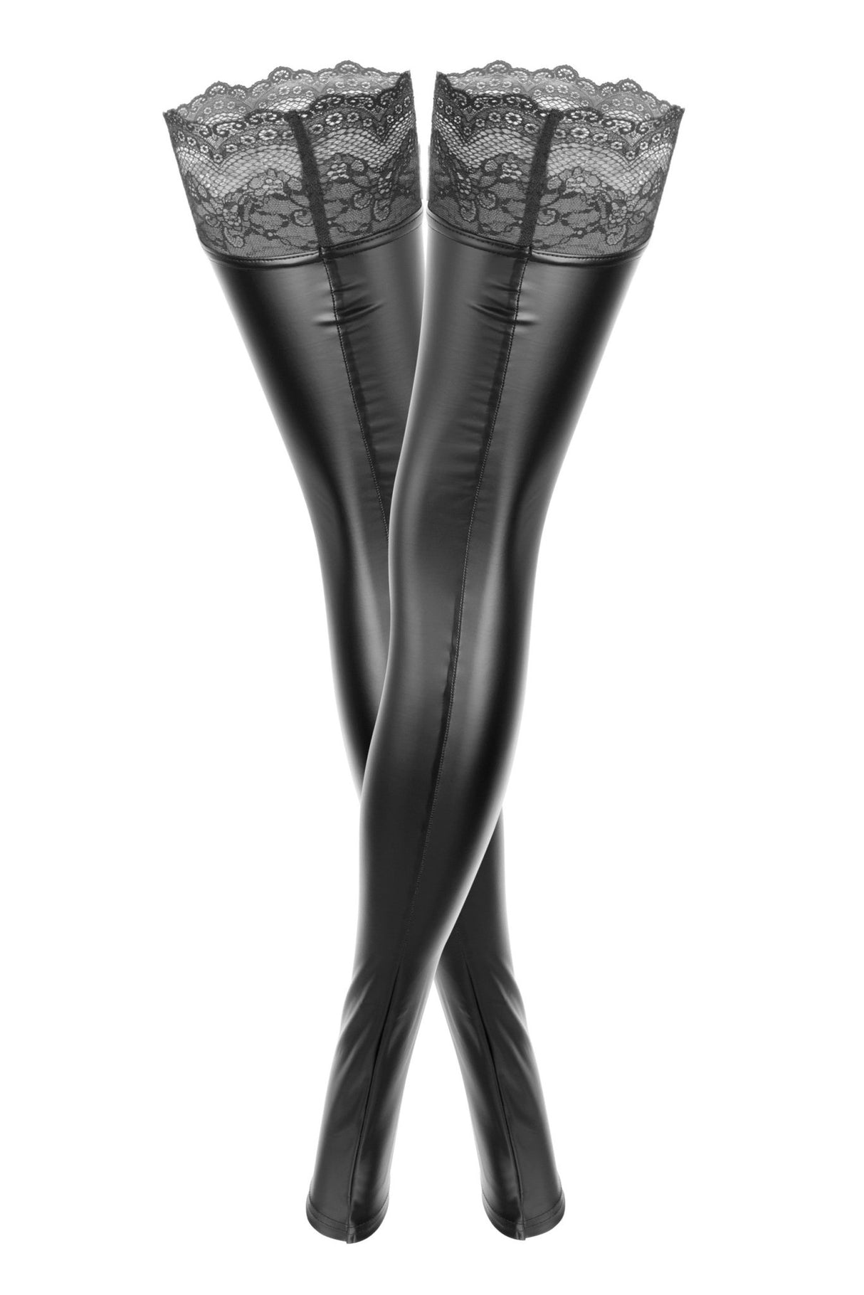 Wetlook Strümpfe - F135 Noir Handmade - Hinreissend