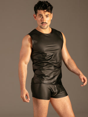 Wetlook Tank Top Schwarz Herren Detail – KYNX