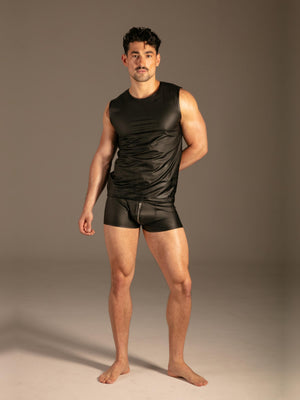 Wetlook Tank Top Schwarz Herren Frontansicht – KYNX