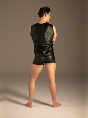 Wetlook Tank Top Schwarz Herren von hinten – KYNX
