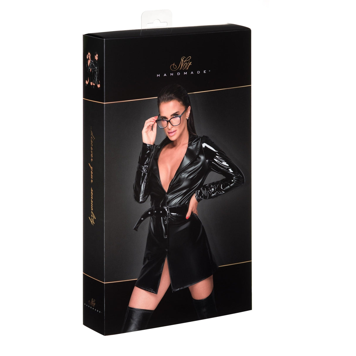Wetlook Trenchcoat F225 – Noir Handmade - Hinreissend